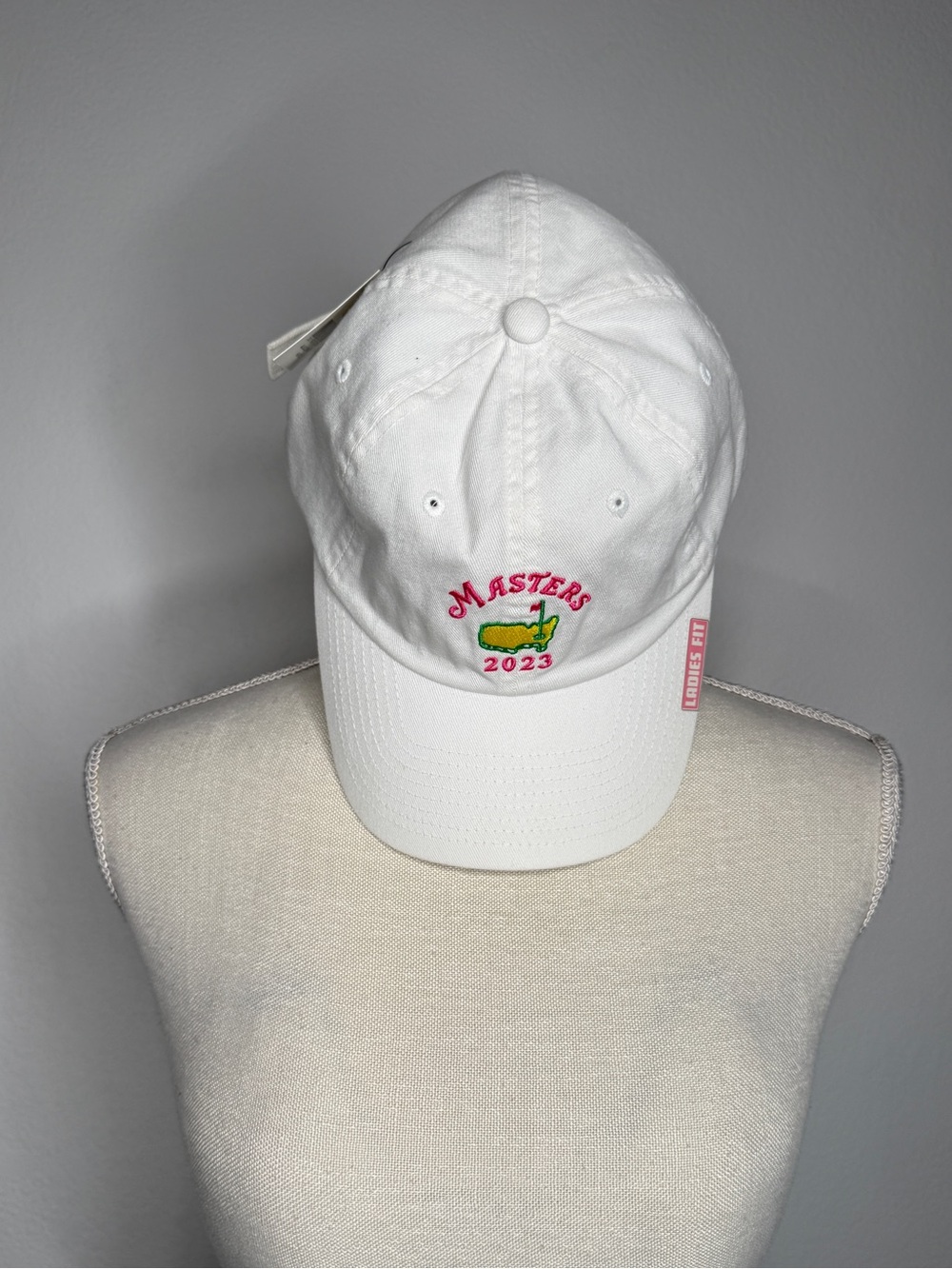 Masters 2023 White Baseball Cap Pink Embroidery Cotton One Size NWT